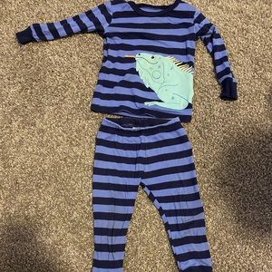 Carter’s brand sleepwear, two piece set, long sleeved and pants, blue/ striped